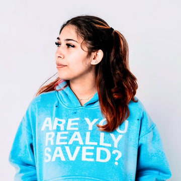 ‘SAVED’ HOODIE BLUE
