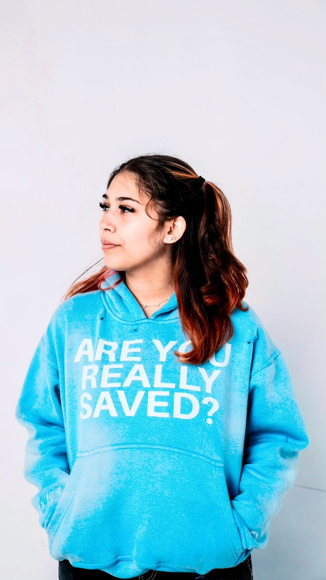 ‘SAVED’ HOODIE BLUE