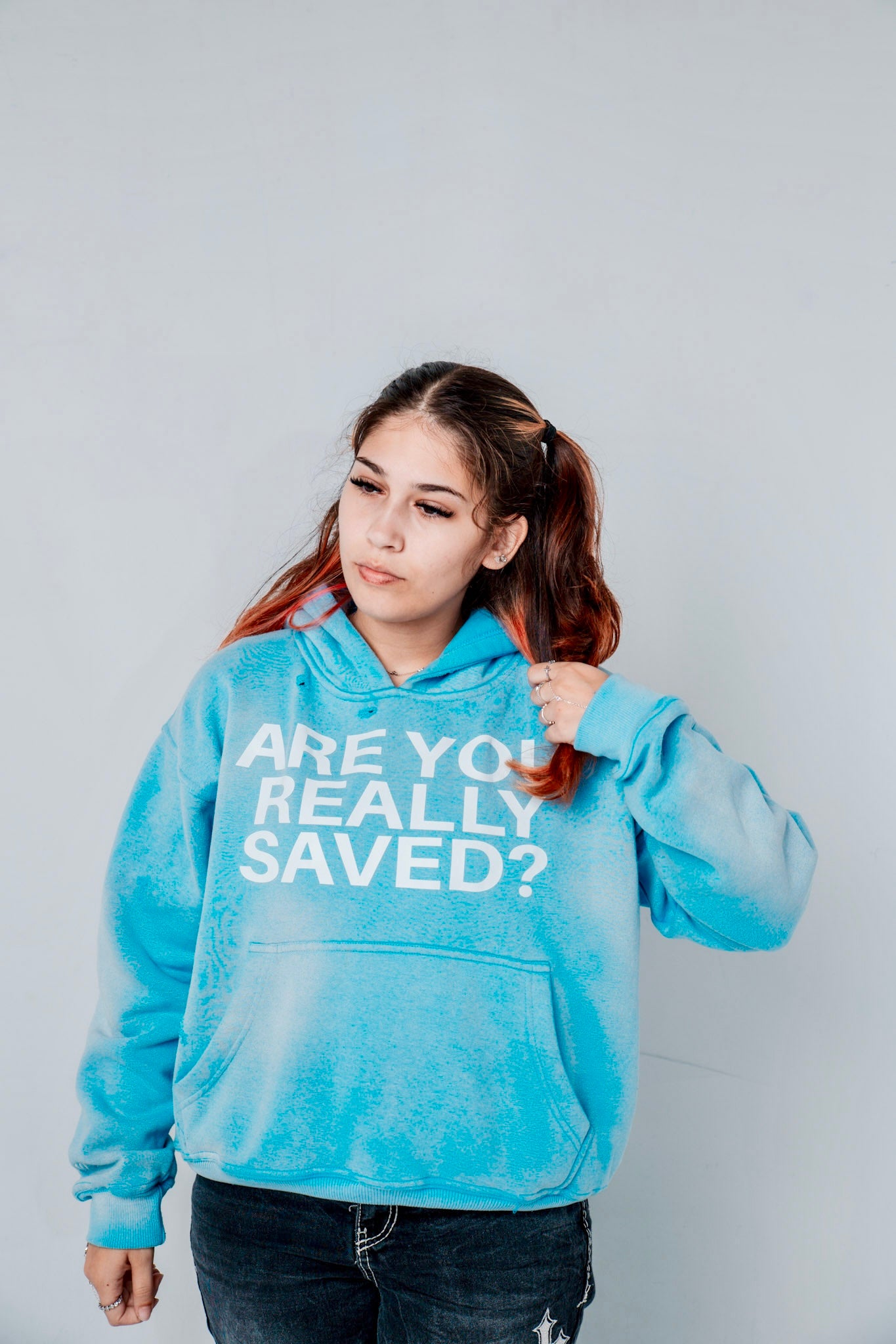 ‘SAVED’ HOODIE BLUE