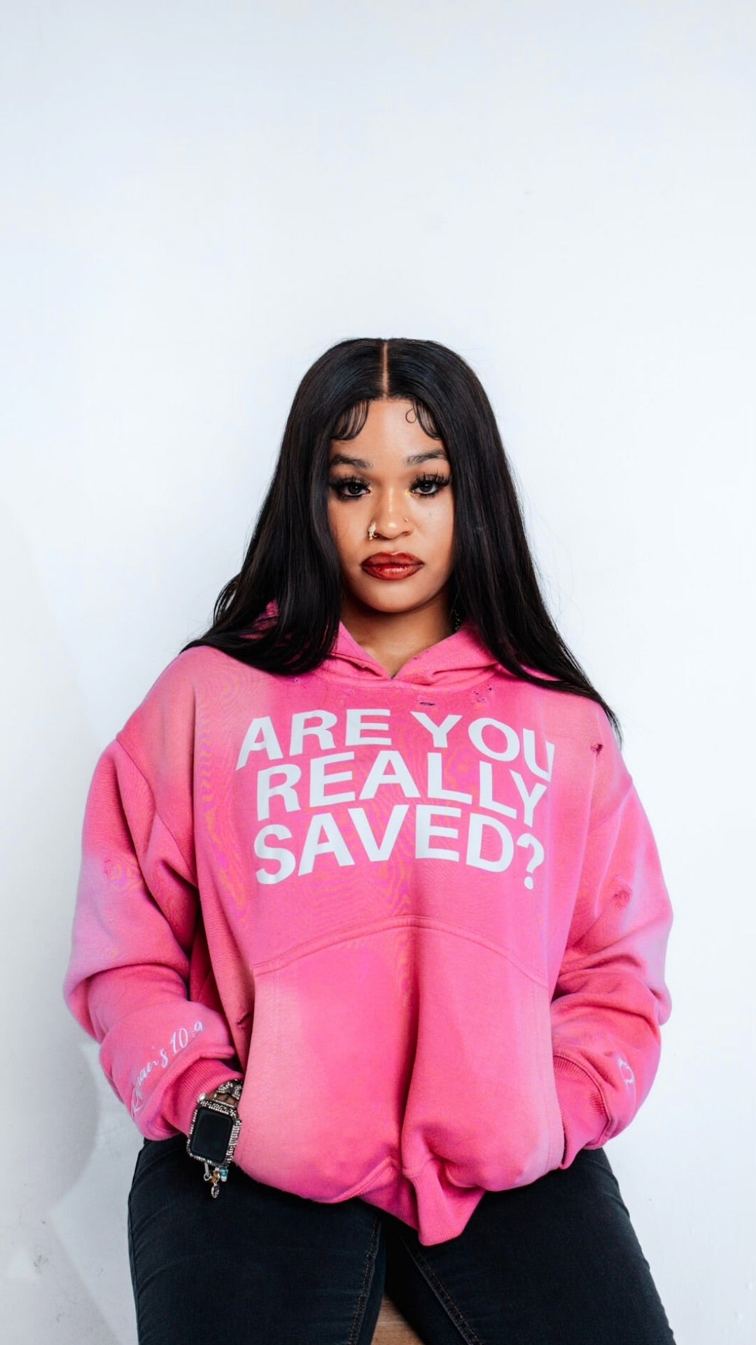 ‘SAVED’ HOODIE PINK